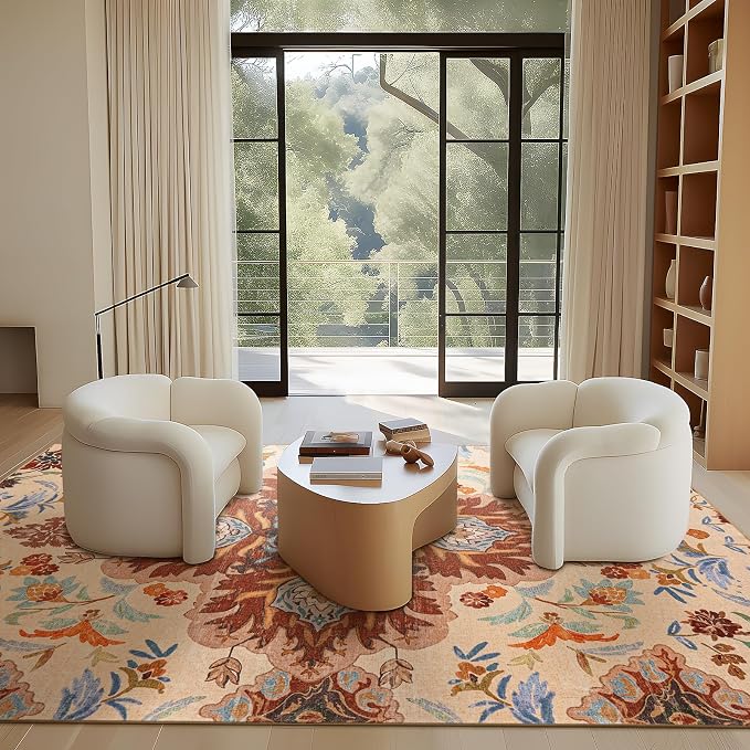 Phantoscope Washable Area Rug 5'x7' Non-Slip, Vintage Boho Rugs - Image 8