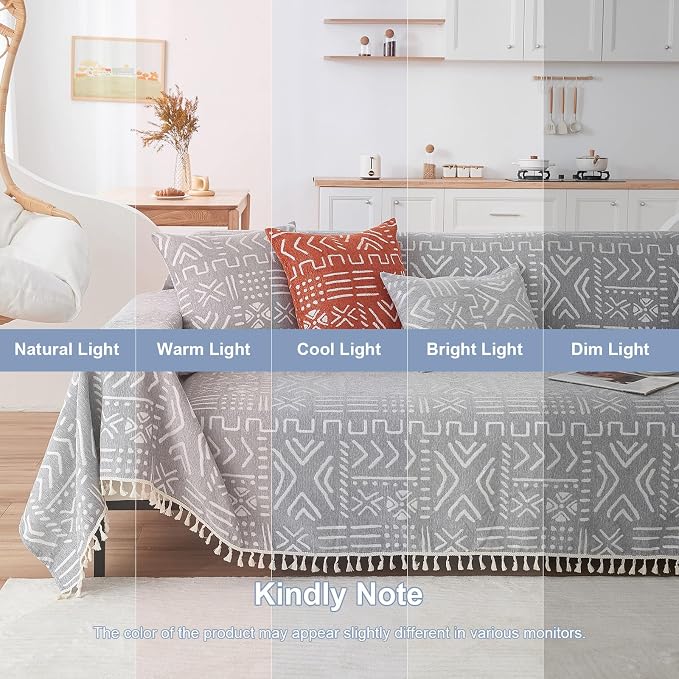 VClife Bohemian Couch Cover Sectional Sofa Cover Washable - Image 7