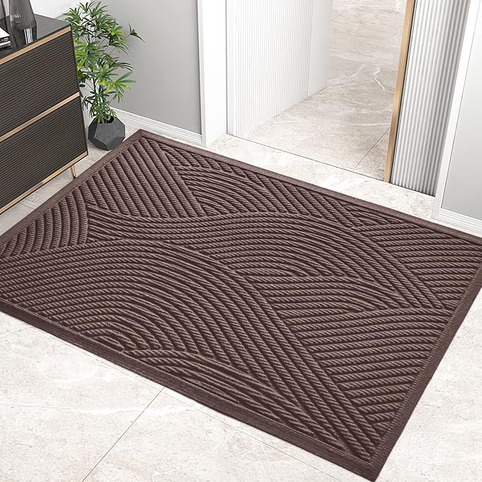 HIYARD Sturdy Front Door Mat, Absorbent Muddy Dirt Resist Welcome Door Mats by HIYARD