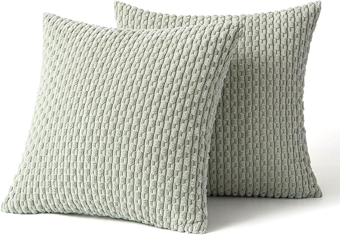 MIULEE Pack of 2 Decorative Throw Pillow Covers 20x20 Inch Soft Boho Striped - Image 6