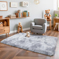 KICHOWUA Thick Area Rug Light Grey Fluffy Shag 3x5 by KICHOWUA
