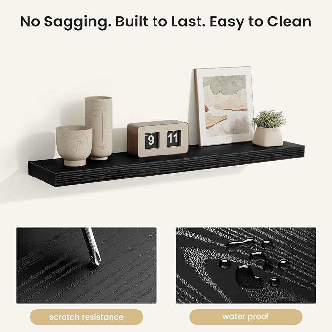 Fun Memories Floating Shelves for Wall, Rustic Wood Wall Mounted Shelves for - Image 4