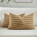 FUTEI Camel Decorative Throw Pillow Covers Set of 2, 12x20 Inch Soft Fluffy by FUTEI