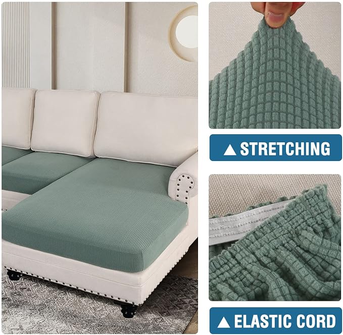 H.VERSAILTEX Sectional Couch Covers 3 Pieces Sofa Seat Cushion Covers L Shape - Image 6