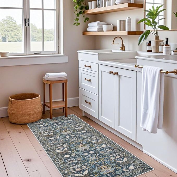2x5 Decorative Vintage Hallway Runner: Washable Oriental Pet-Friendly Soft - Image 3