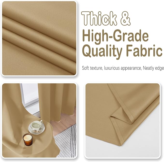 OVZME Gold Short Blackout Curtains - Image 8