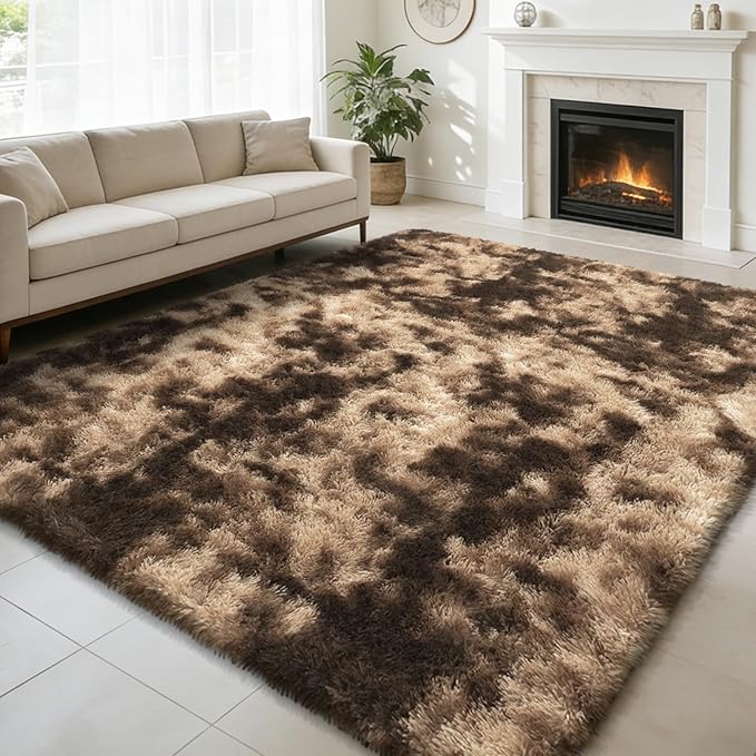 Shag Area Rug for Bedroom 5x8, Fluffy Area Rugs for Living Room, Soft Fuzzy Rug by yulidayang