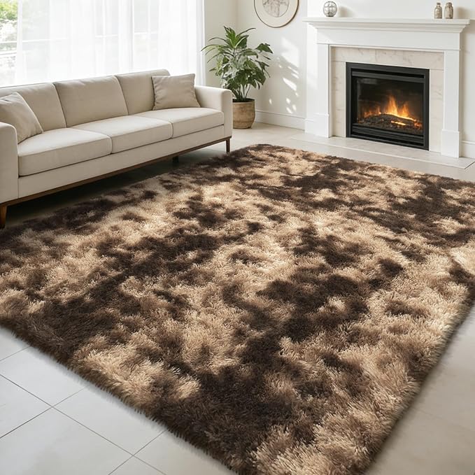 9x12 Fluffy Area Rugs for Living Room, Large Fuzzy Shag Area Rug for Bedroom by yulidayang