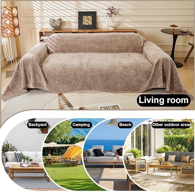 ROOMLIFE Boho Khaki Couch Cover - Image 5