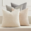 MIULEE Boho Farmhouse Decorative Pillow Covers 20x20 Inch Set of 4 Rustic by MIULEE