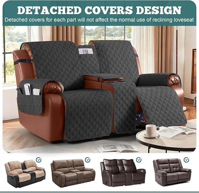 Ruaozz Waterproof Loveseat Recliner Cover - Image 3