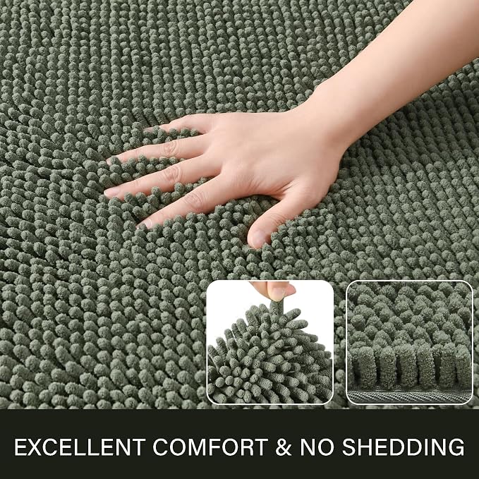 LOCHAS Luxury Bathroom Rug Shaggy Bath Mat 24 x 36 Inch, Washable Non Slip Bath - Image 3