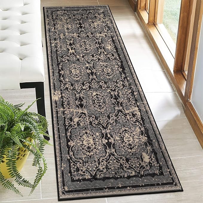Vaukki Hallway Runner Rug, Vintage Shaggy Soft Laundry Rug Runner, Non Slip by Vaukki