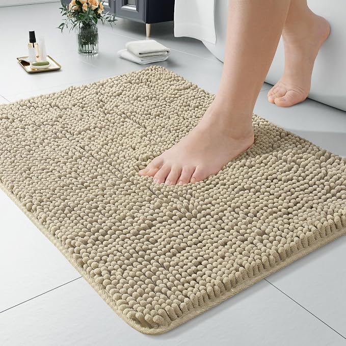 LOCHAS Luxury Bathroom Rug Shaggy Bath Mat 24 x 17 Inch, Washable Non Slip Bath by LOCHAS