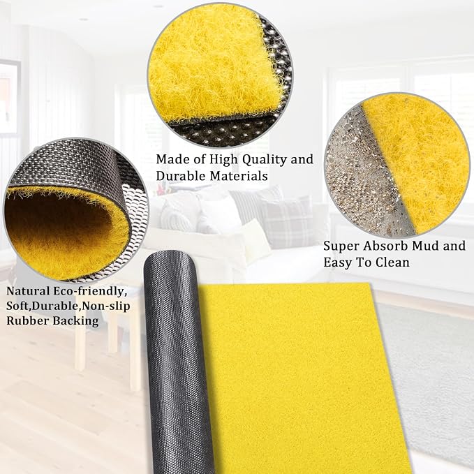 AAZZKANG Yellow Door Mats 2 Pack Multipurpose Utility Mats - Image 7