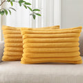 Pallene Faux Fur Plush Lumbar Throw Pillow Covers 12x20 Set of 2, Luxury Soft by PALLENE