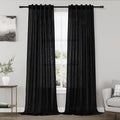 Black Linen Curtains 90 inches Long by Nanspring