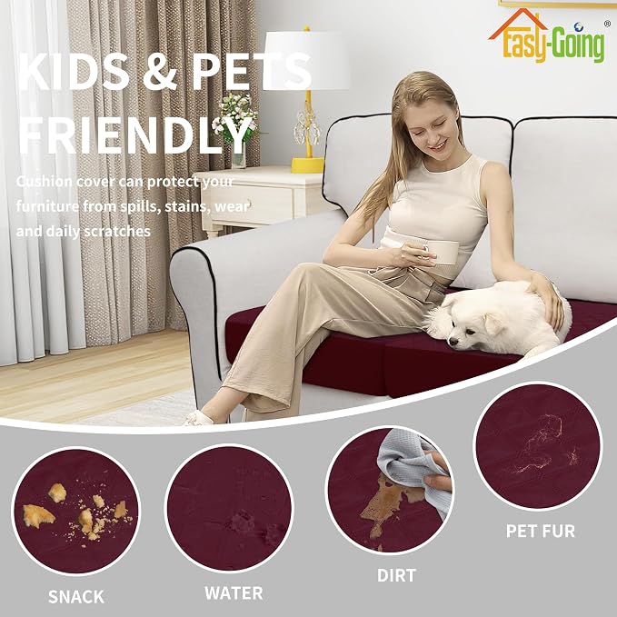 Easy-Going Waterproof Chair Cushion Cover, Non-Slip Leakproof Sofa Seat Cushion - Image 5