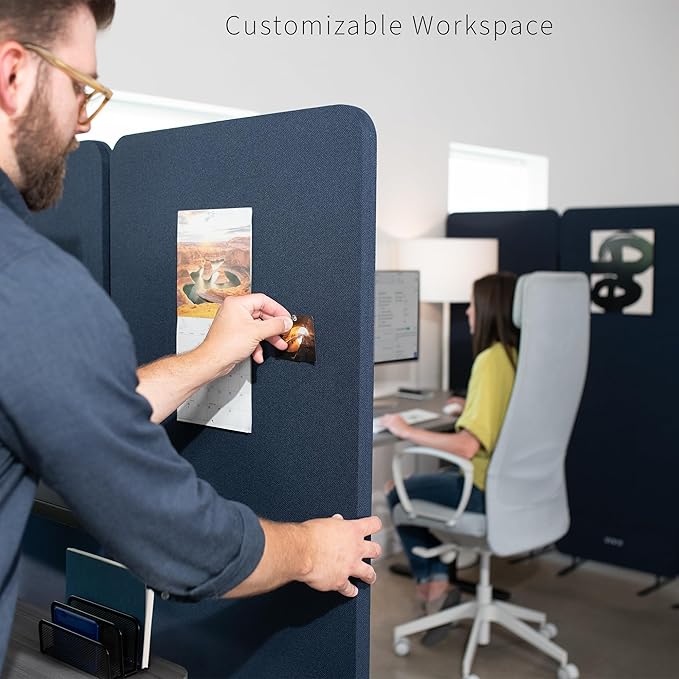 VIVO Freestanding 72 x 66 inch Privacy Panel, Cubicle Divider, Acoustic Wall - Image 5