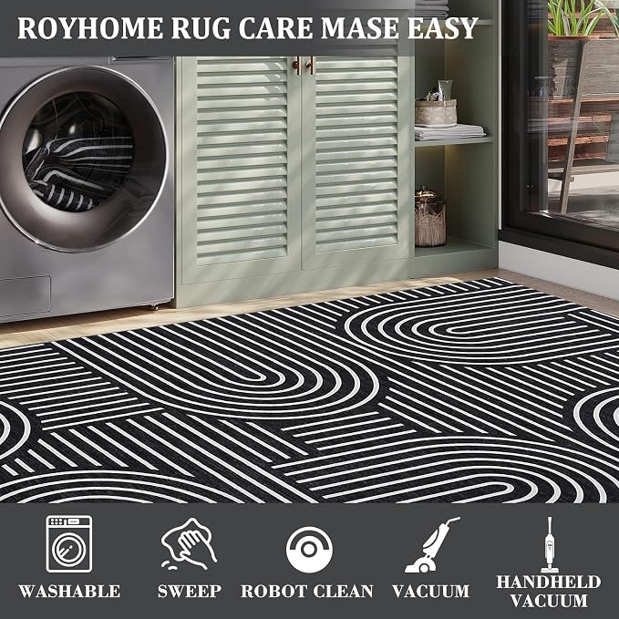 ROYHOME Washable Rug 6ft Area Rugs - Image 5