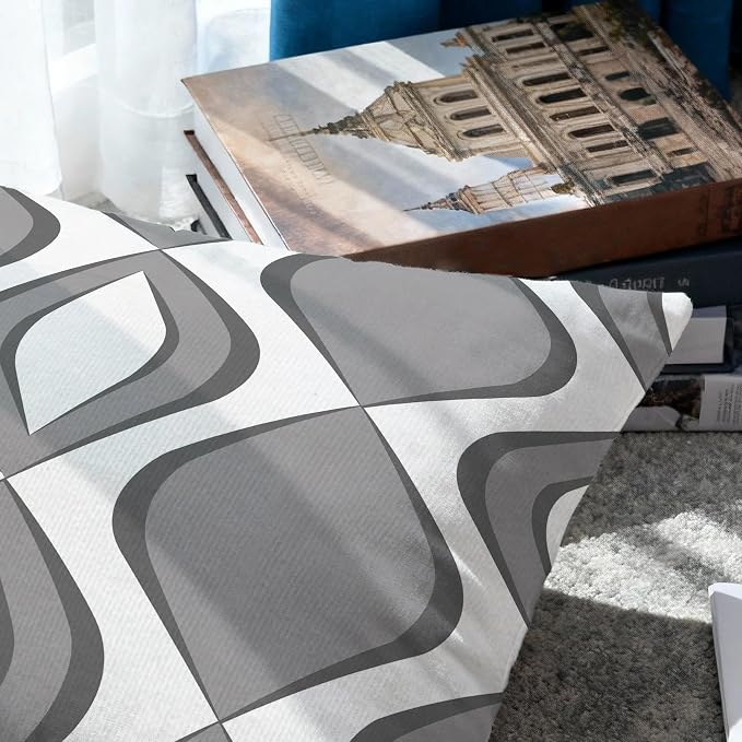 Hexagram Grey Geometric Pillow Covers 20x20 Set of 4, Decorative Outdoor Modern - Image 4