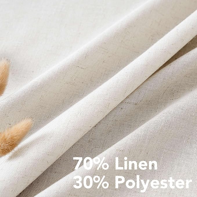 Elegant Natural Linen Blended Energy Efficient Light Filtering Linen Textured - Image 4