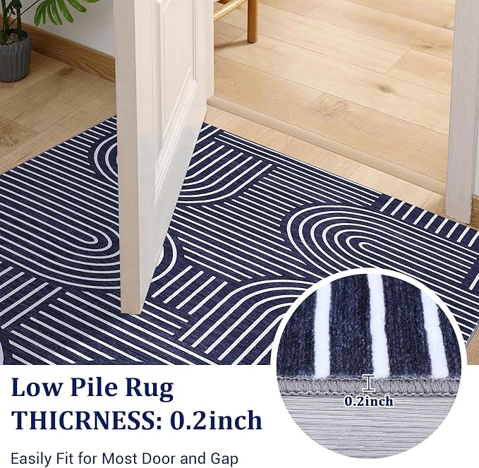 ROYHOME Modern Rug 2x6 Runners for Hallways, Abstract Kitchen Runner Rugs Non - Image 6