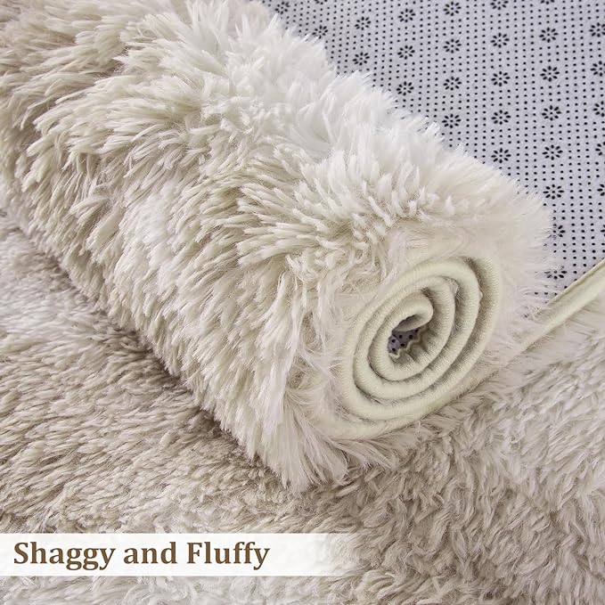 CAROMIO Area Rugs for Living Room 5x8 Feet, Soft and Thick Fluffy Faux Fur Shag - Image 5