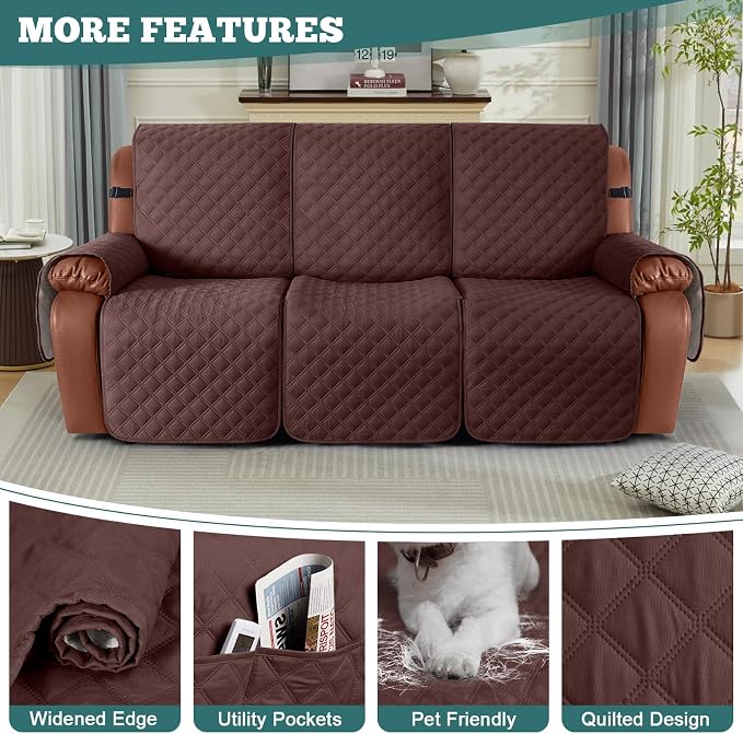 Ruaozz Waterproof Recliner Sofa Covers, 1-Piece Couch Covers - Image 5