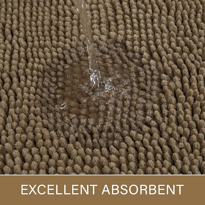 LOCHAS Luxury Bathroom Rug Shaggy Bath Mat 24 x 70 Inch, Washable Non Slip Bath - Image 4