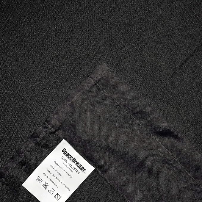 SpaceDresser Black Sheer Curtains 4 Panels Rod Pocket Semi-Sheer Curtain 96 - Image 5