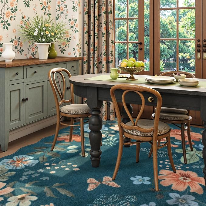 Lahome Floral Washable 6x9 Area Rugs, Soft Bedroom Rug - Image 3