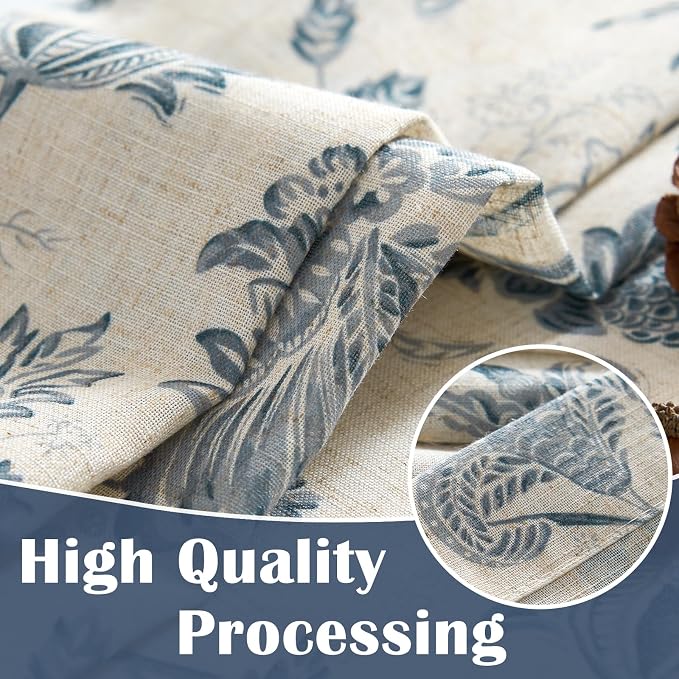 jinchan Linen Floral Tie up Shade Valance Curtains - Image 9