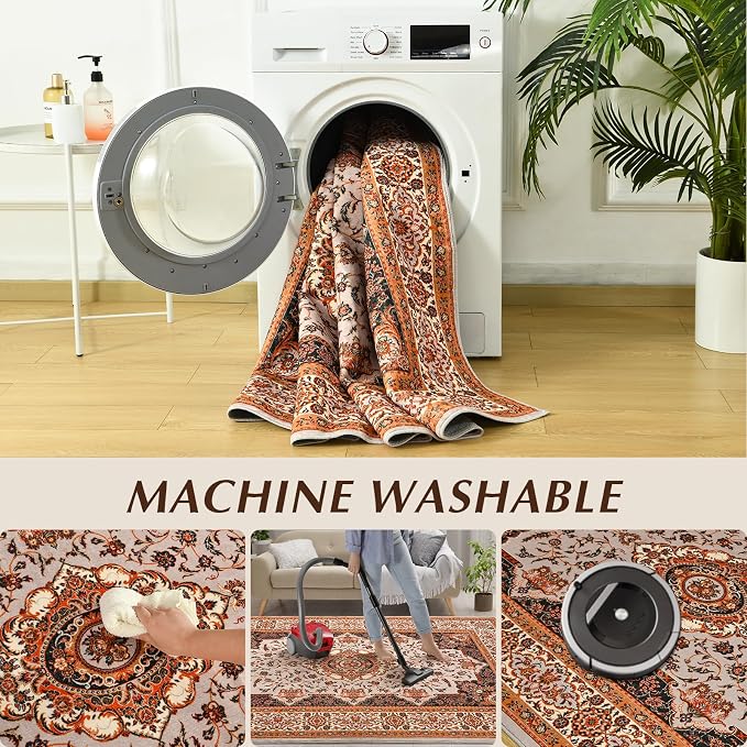 Area Rug for Bedroom, 4x6Ft Non-Slip Modern Carpet for Dining Room Farmhouse - Image 9