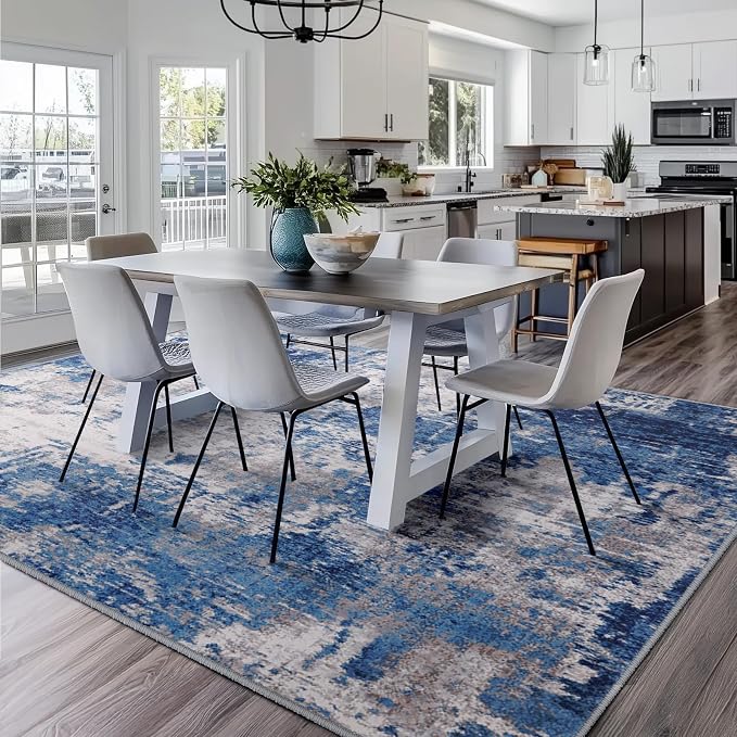 Washable Area Rugs 6'x9' Non-Slip Modern Abstract Soft - Image 2