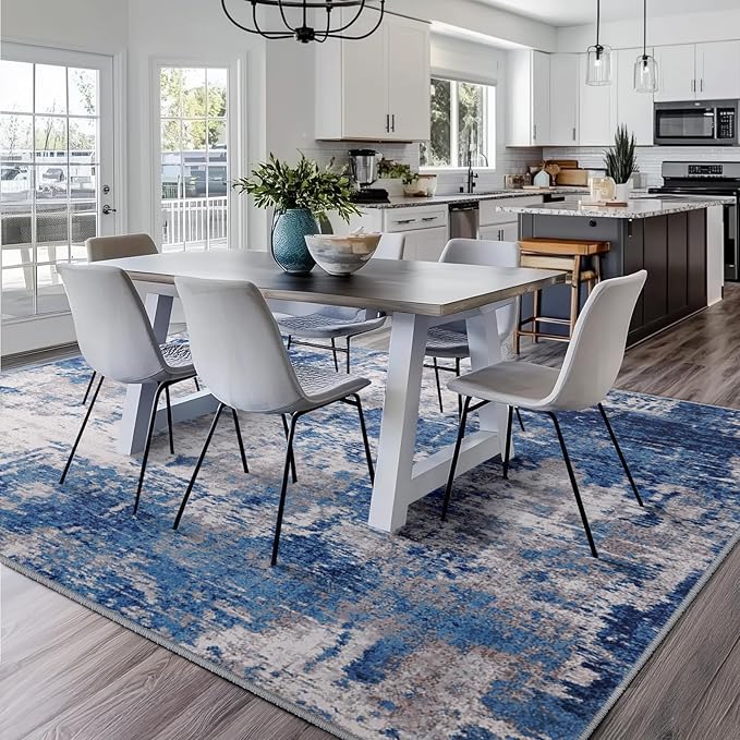 Washable Area Rugs Square 10ft Non-Slip Modern Abstract Soft - Image 7