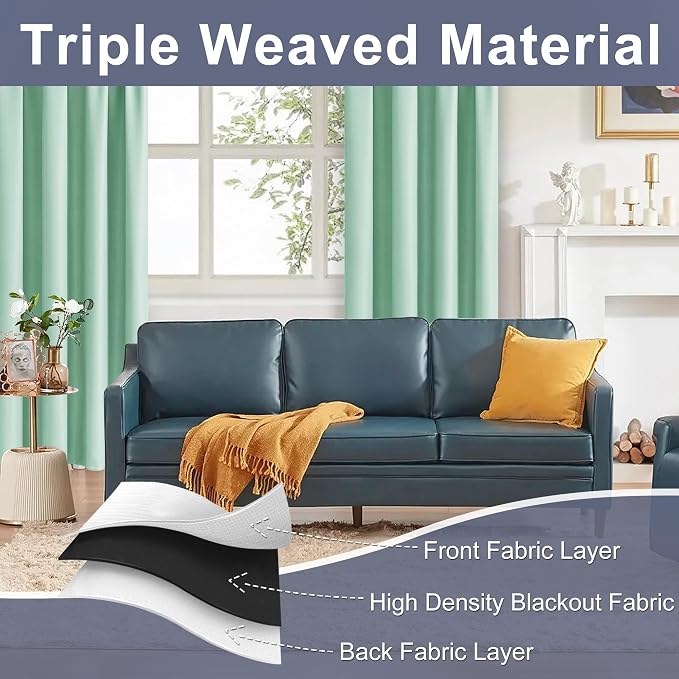 JIUZHEN Blackout Curtains for Bedroom– Thermal Insulated, Noise Reducing Room - Image 5