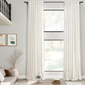 Linen Cream Curtains 228 Inch Extra Long by Nanspring