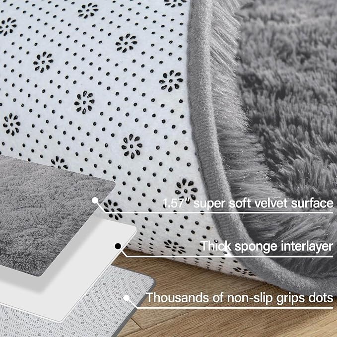 Merelax Soft Modern Indoor Large Shaggy Rug - Image 4
