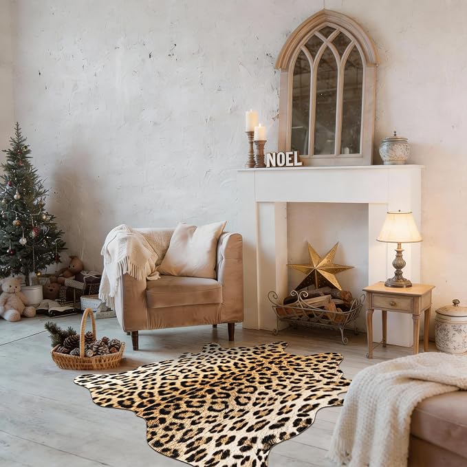 BENRON Premium Leopard Rugs for Living Room Bedroom, Non-Slip Throw Rug for - Image 5