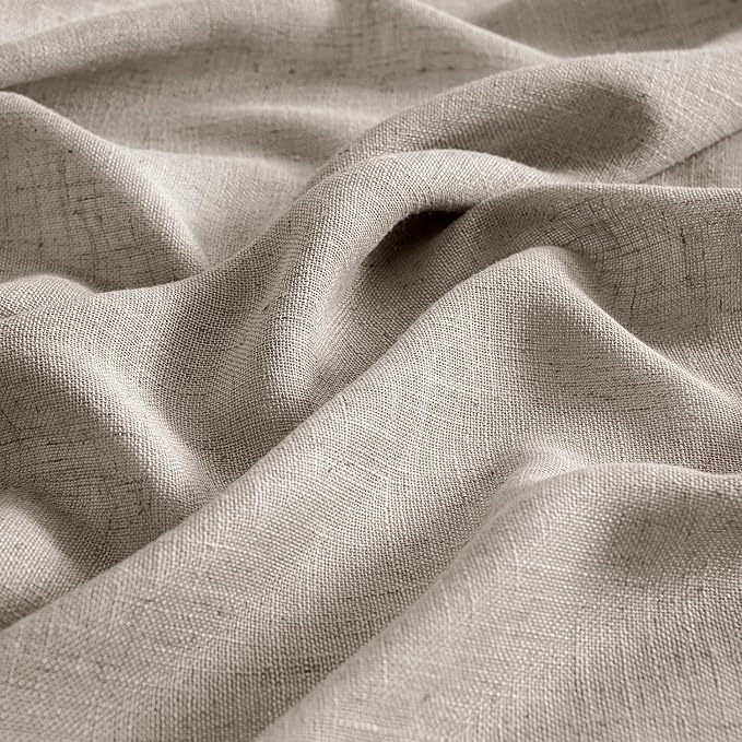 MIULEE Burlywood Birch Linen Curtains 108 Inches Long 2 Panels - Image 4