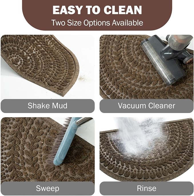 RORA Half Circle Door Mat Front Door Mat Outside Entrance Welcome Mats Outdoor - Image 7