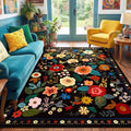 RELEANY Floral Nursery 5x7 Area Rugs Washable Print Boho Cute Carpet Non Slip by RELEANY