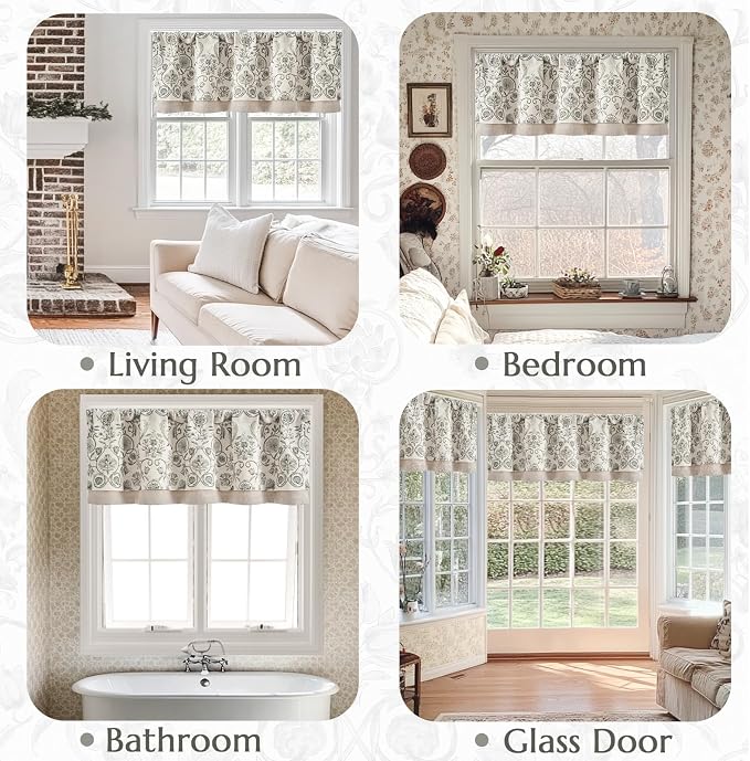 jinchan Linen Valance Kitchen Curtain - Image 7