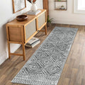 Wonnitar Moroccan Washable Kitchen Runner Rug 2'6"x8', Non-Slip Dark Grey Boho by Wonnitar