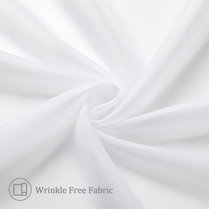 Aiyufeng White Sheer Curtains for Living Room 45 inch Length 2 Panels Set - Image 7