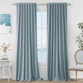 Guken Blue 100% Blackout Linen Curtains 108 Inch Length 2 Panels Set by Guken