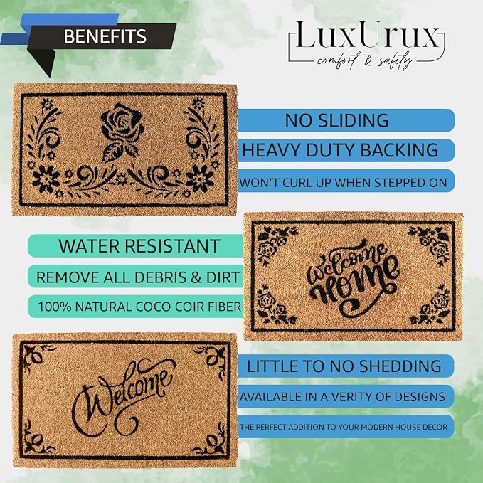 Extra Large Coir Door Mat 3x5 Ft – “Welcome” Front Door Mat – Durable Coconut - Image 3