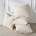 Volcanics Set of 4 Beige Cream Corduroy Decorative Couch Throw Pillow Covers by Volcanics