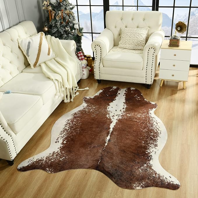 Easycozy Faux Cowhide Large Cow Print Rug by HomeWesternDecoration